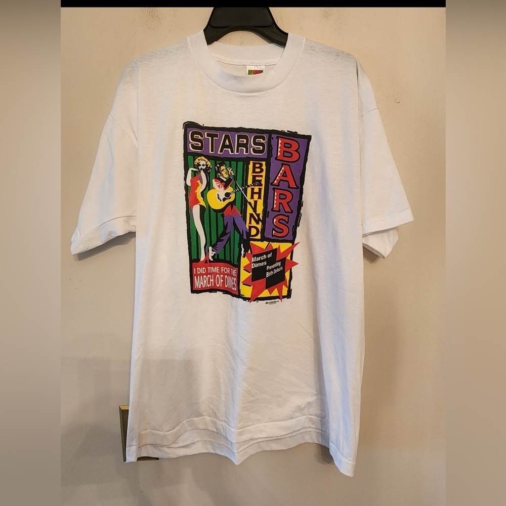 Vintage Shirt Mens xl  White 90s March of Dimes Walk America Single Stitch